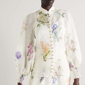 Zimmermann Natura Sheer Blouse with Button Details AU size1 new